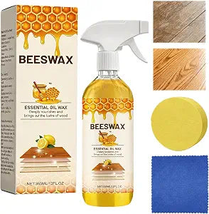 Beeswax Floor Spray, Beeswax Wood Polish Spray, 355ml, Cleans, Restores Shine, Conceals Scratches, Suitable for Floors, Furniture and Wooden Sofas
