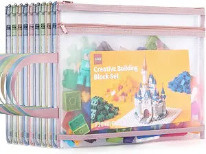 10 Pack A4 Colored Mesh Zipper Pouch Bags Double-layer Pencil Pouch,3+