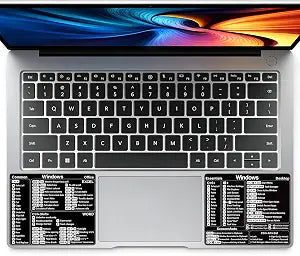 SWITHOM Keyboard Shortcut Stickers for Windows, Excel & Word | Durable, Removable Office Accessories | 2-Pack Black Decals with Quick Reference Guide for Any PC Desktop & Laptop