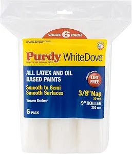 Purdy White Dove Roller Cover, 9 x 3/8 in., 6 count