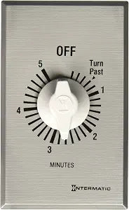 Intermatic FF5M 5-Minute Spring-Loaded Wall Timer, SPST, No Hold