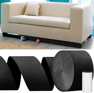 32.8 Feet Under Sofa Toy Blocker,Adjustable Gap Bumper,Sectional Connectors for Sliding Sofas,Bumper Guard for Avoid Things Sliding Under Couch & Furniture(Include 19.6" Adhesive Mounting Strap)