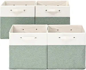 FinishingBo 13x13x13 Storage Cube Bins 4 Pack, Cube Shelf Baskets