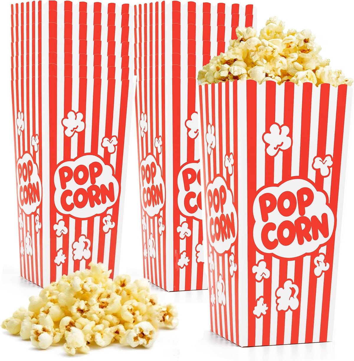 Homrelaxy 120 Pcs Popcorn Boxes Bulk, 7.9" Tall and 3.6" Square for Party