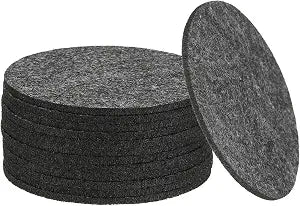 uxcell 12pcs Felt Drink Coasters, 3 Inch Coffee Cup Coasters Protect Furniture and Table from Water Marks Home Bar Use Dark Grey