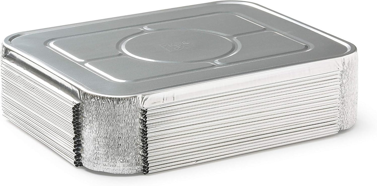 (35 Pack) Premium Lids for Chafing Pans 9" x 13" Half Deep Pans l Top Choice Disposable Heavy Duty Aluminum Foil Tin Pan Lid Perfect for Roasting Potluck Catering Party BBQ Baking Cakes Pie