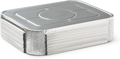 (35 Pack) Premium Lids for Chafing Pans 9" x 13" Half Deep Pans l Top Choice Disposable Heavy Duty Aluminum Foil Tin Pan Lid Perfect for Roasting Potluck Catering Party BBQ Baking Cakes Pie