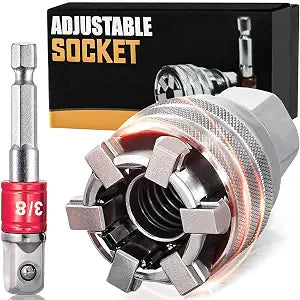 Universal Socket, Super Socket Fits for Standard 10 to 19mm, Metric 3/8 to 3/4in, Tool Gifts for Men/Dad/Father/Husband, Christmas Fathers Gift