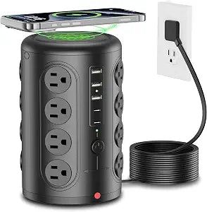 TenTrend Power Strip Tower with 16 AC Outlets & 5 USB Ports, 6FT Cord
