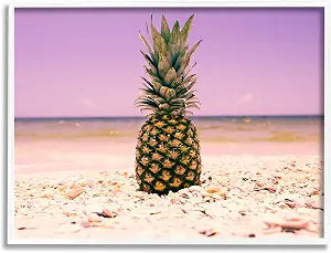 Pink Purple Pineapple Beach, 16 x 20 Inch Framed Gicle Print