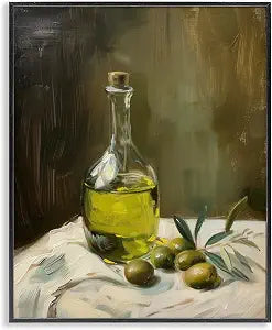 Olive Oil Still Life Kitchen, 11 x 14 Inch Framed Gicle Print