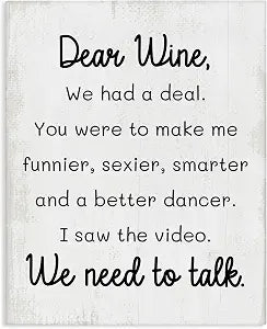Dear Wine Need to Talk Comic, 24 x 30 Inch Canvas Wall Art