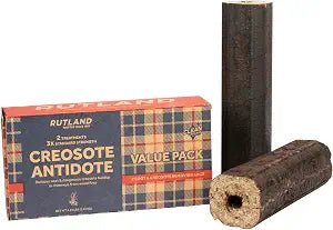 Rutland Creosote Antidote 2-Pack - Chimney Sweep Log & Creosote Remover, Fireplace Cleaner & Chimney Cleaner Logs for Wood Stove and Fireplace, 2.5 lb Each, Made in USA