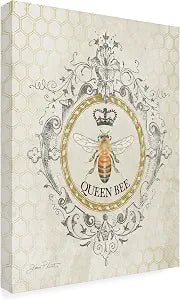 Wrapped Canvas Wall Art - Jean Plout 'Queen Bee Collection B' Wall Art for Living Room, Bedroom, or Office Dcor - 18 x 24 Inches - 18x24