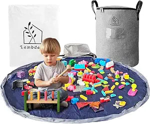 Portable Toy Storage & Play Mat - Toy Organizer - Toy Bag for Kids
