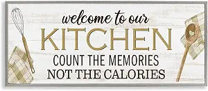 Plaid Kitchen Quote Rustic, 10 x 24 Inch Framed Gicle Print