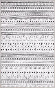 DUMOS 3x5 FT Large Area Rug, Machine Washable with Non-Slip Backing & Durable Edge Binding for Living Room, Bedroom, Dining Room, Geometric Lines Low-Pile Rug
