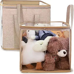 holay 2 Pack Clear Storage Cubes with Lids, 12 Inch Toy Organizer Bins