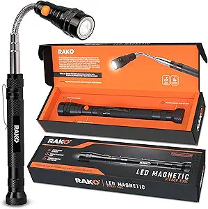 RAK Magnetic Pickup Tool Gifts for Men - Telescoping Magnet with LED Flashlight and 22 Inches Extendable Neck, Cool Gadgets Mechanic Tool, Holiday Gifts for Men, Dad, Husband, Grandpa, Handyman