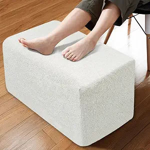 Rectangular Pouf Ottoman Soft Coral Fleece Foot Rest for Chair