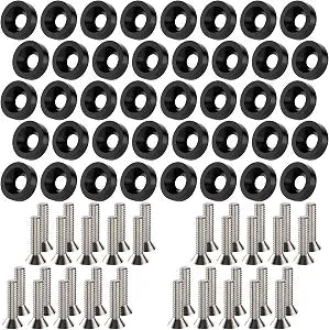 40 PCS Engine Dress Up Kit, CNC Finishing Fender Bumper Washers (Black)