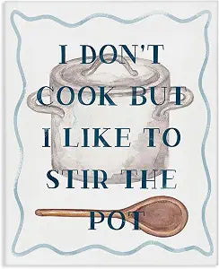 Stupell Industries Funny Kitchen Stir the Pot, 16 x 20 Inch Canvas Wall Art