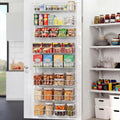 ElegantArray 8-Tier Pantry Door Organizer, Hanging Storage Basket, White