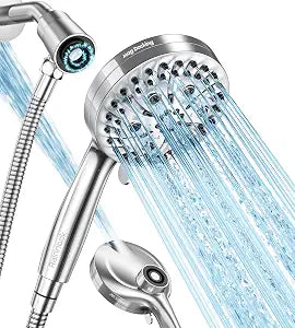Handheld Shower Head High Pressure  Magnetic Holder,10 Spray Modes with Power Wash for Pets&Tile&Toilet, Filtered for Softer Skin & Shinier Hair, 1.8GPM, Stainless Steel Hose