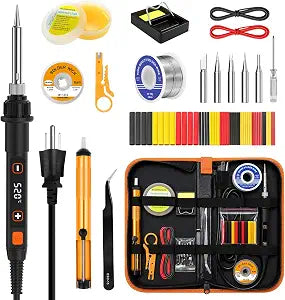 Soldering Iron Kit 80W LED Soldering Gun with Flux for Electronics Repair