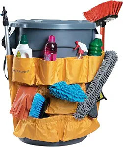 Trash Can Caddy Bag | Fits 32-55 Gallon Bin | Cleaning Janitorial Organizer
