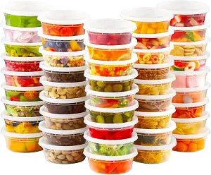 AOZITA 36 Sets 8 oz Plastic Deli Containers with Lids, Airtight Food Storage Containers, Freezer/Dishwasher/Microwave Safe, Soup Containers For Takeout Meal Prep Storage