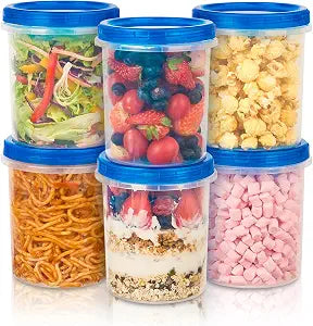 Soelomu 32 oz Freezer Storage Containers with Twist Top Lids, 6 Pack