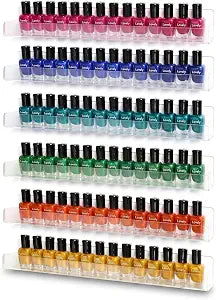 Umirokin Acrylic Nail Polish Rack Wall Mounted, 6 Paint Rack Shelf, 15 Inch