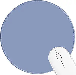 Round Mouse pad, high-end Texture, Sewn Edge Design, Anti-Slip Rubber Base. 8.6 x 8.6 inches (Blue)