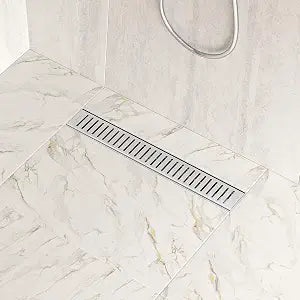 Neodrain 18" Brushed Linear Shower Drain with Removable Capsule Grate