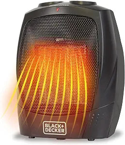 BLACK+DECKER Personal Ceramic Heater, 1500 Watts, BHDC201, Black