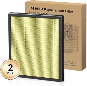 DAYETTE 2 Pack H14 Replacement Filter Compatible AP303/AP304/305/308/405 Air Purifiers, 4-in-1 H14 Grade True HEPA High-Efficiency Activated Carbon for pet