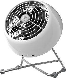 Vornado VFAN Mini Modern Personal Desk Fan with 2-Speed Control, Adjustable Tilt, Quiet Metal Air Circulator for Office, Bedroom, Dorm, Compact Desktop Cooling Device, Ice White