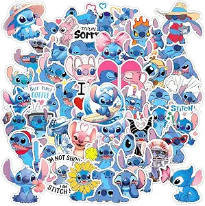 50pcs Cartoon Stitch Stickers for Kids,Vinyl Waterproof Stitch Decal for Water Bottle Laptop Toy Sticker for DIY Decorate Bumper Phone Hard Hat Kids Teens Gifts (Stitch-880)