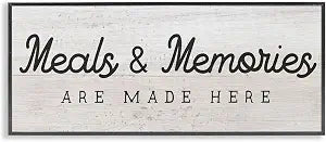 Meals and Memories Kitchen Sign, 10 x 24 Inch Framed Gicle Print