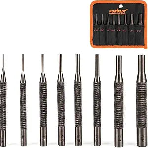 HORUSDY 8 Pieces Pin Punch Set, Kit Removing Repair Tool with Holder for Automotive, Watch Repair,Jewelry and Craft