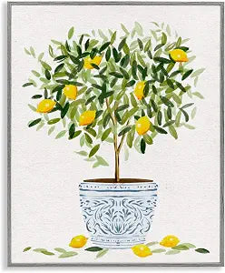 Lemon Tree Detailed Planter, 11 x 14 Inch Framed Gicle Print