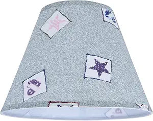 Aspen Creative 32191 Transitional Hardback Empire Shape Spider Construction Lamp Shade in Light Blue with Patriotic Accents, 12" wide (6" x 12" x 9")