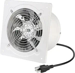 Nalle 8 inch Exhaust Fan 80W 500CFM Through-wall installation Ventilation Fans 110V Exhaust Smoke Fan with Power Cord for Kitchen,Bathroom,laundry room,Garage (white)