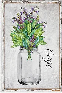 Stupell Industries Rustic Garden Sage Floral, 16 x 24 Inch Canvas Wall Art