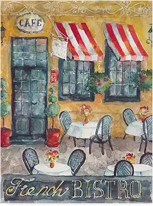Trademark Fine Art French Bistro by Marietta Cohen Art and Design, 18x24-Inch