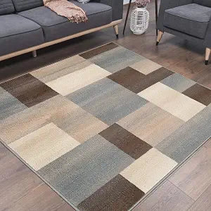 SUPERIOR Clifton Indoor Plush Area Rug, Easy Clean, 5'x5', A Grey