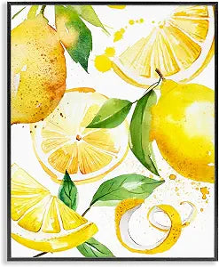 Modern Lemon Peels Kitchen, 16 x 20 Inch Framed Gicle Print