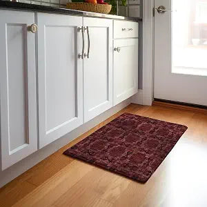 Addison Rugs Mayfield AMF564 Burgundy 1'8" x 2'6" Indoor Premium Machine Washable Rug, Silky Soft, Easy Clean, Non Shedding, Bedroom, Living Room, Dining Room, Kitchen, Patio Rug
