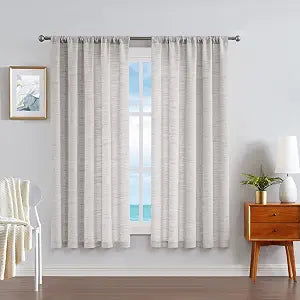 Nautica - Caspian, Extra Wide Light Filtering Textured Curtains Window Treatment Panel/Drapes Pair, Set of 2, for Living Room, Dining Room, Bedroom & Office, Measures 54" x 63", Natural